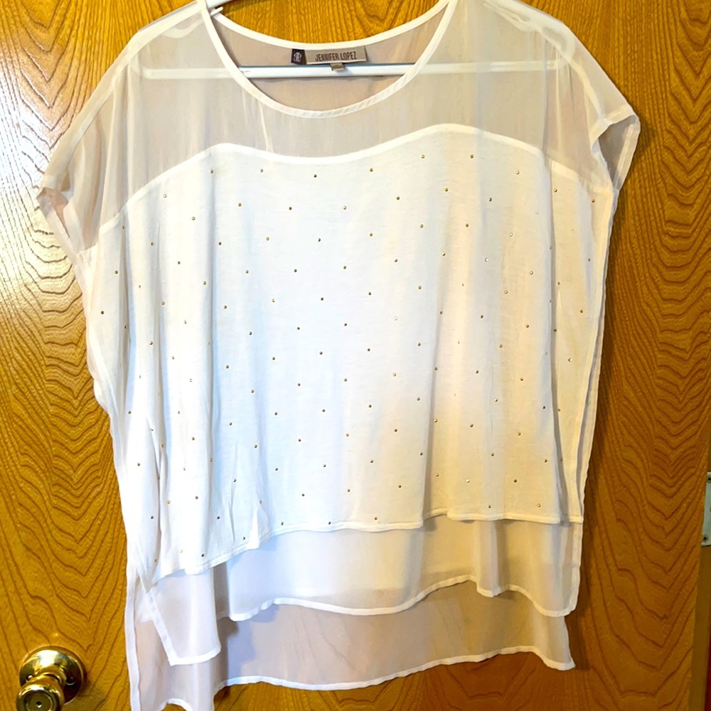 Jennifer Lopez white  blouse size M